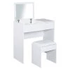 Coiffeuse de 31,5 po par HomCom avec tabouret, blanc