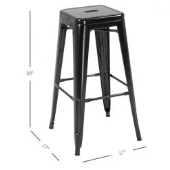 Tabourets de bar empilables noirs Homcom en acier avec repose-pieds, ensemble de 4 -HOMCOM Soldes 2022 330936366 AlternateImage2 l
