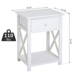 Table pour canapé HomCom rectangulaire en bois, blanc 7 Table pour canapé HomCom rectangulaire en bois, blanc -HOMCOM Soldes 2022 330936368 AlternateImage2 l