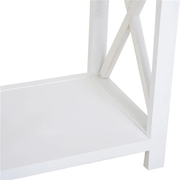 Table pour canapé HomCom rectangulaire en bois, blanc 4 Table pour canapé HomCom rectangulaire en bois, blanc – Image 4