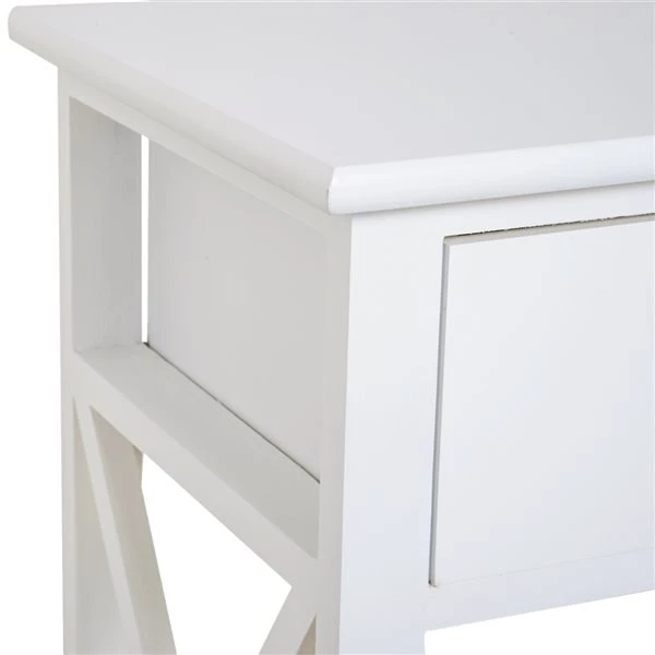 Table pour canapé HomCom rectangulaire en bois, blanc 5 Table pour canapé HomCom rectangulaire en bois, blanc – Image 5