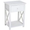Table pour canapé HomCom rectangulaire en bois, blanc