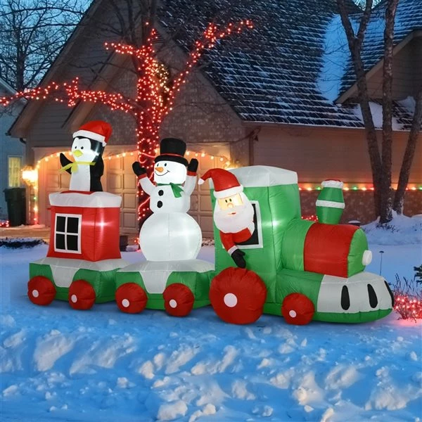 Train de Noël gonflable avec DEL par HomCom de 67,75 po 2 Train de Noël gonflable avec DEL par HomCom de 67,75 po – Image 2