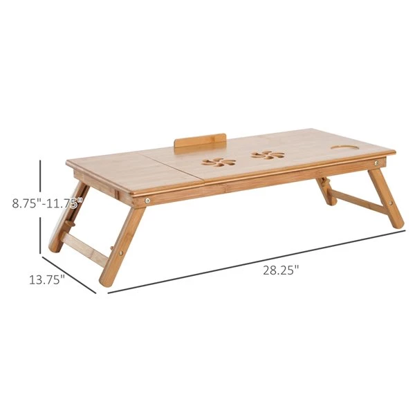 Bureau d'ordinateur portable moderne et contemporain HomCom fauve de 28,35 po 3 Bureau d'ordinateur portable moderne et contemporain HomCom fauve de 28,35 po – Image 3