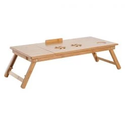 Bureau d'ordinateur portable moderne et contemporain HomCom fauve de 28,35 po