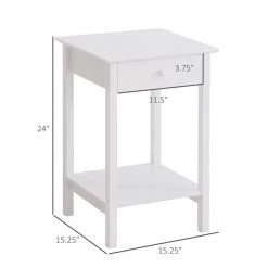Table pour canapé HomCom carrée en bois blanc -HOMCOM Soldes 2022 330936382 AlternateImage2 l