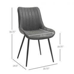 Chaise d'appoint contemporaine par HomCom rembourrée en similicuir gris avec cadre en métal, ensemble de 2 7 Chaise d'appoint contemporaine par HomCom rembourrée en similicuir gris avec cadre en métal, ensemble de 2 -HOMCOM Soldes 2022 330936384 AlternateImage2 l