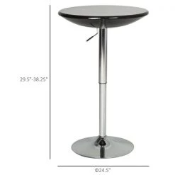 Table haute ronde noire Homcom de style classique avec hauteur ajustable -HOMCOM Soldes 2022 330936387 AlternateImage2 l