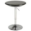Table haute ronde noire Homcom de style classique avec hauteur ajustable
