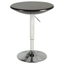 Table haute ronde noire Homcom de style classique avec hauteur ajustable