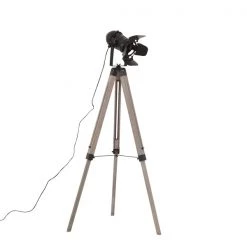 Lampe sur trépied HomCom de 55,12 po, noir/bois naturel -HOMCOM Soldes 2022 330936388 AlternateImage2 l