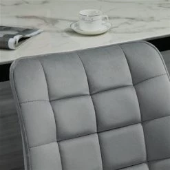 Chaise d'appoint contemporaine rembourrée par HomCom en polyester gris avec cadre en métal, ensemble de 2 -HOMCOM Soldes 2022 330936390 AlternateImage4 l