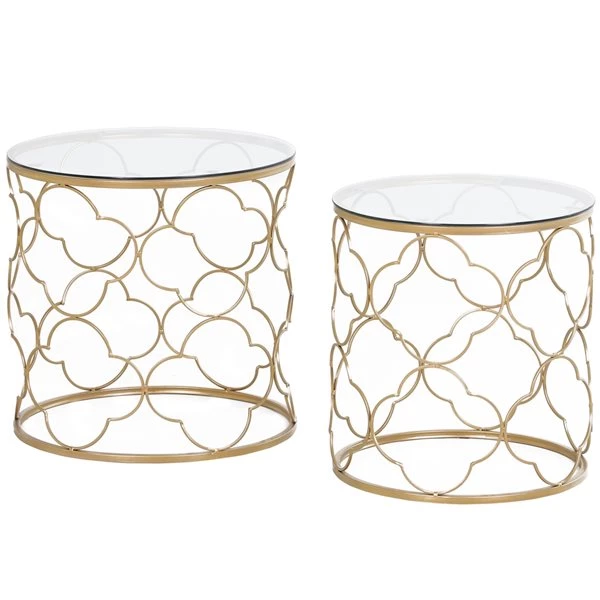 Table d'appoint or par HomCom, ensemble de 2 1 Table d'appoint or par HomCom, ensemble de 2