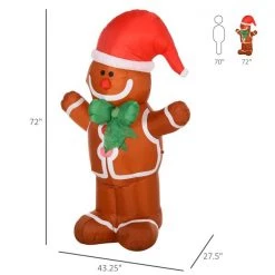Bonhomme en pain d'épices de Noël gonflable avec DEL par HomCom de 72 po 7 Bonhomme en pain d'épices de Noël gonflable avec DEL par HomCom de 72 po -HOMCOM Soldes 2022 330936393 AlternateImage2 l