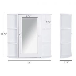 Armoire de salle de bains murale HomCom blanche de 25,98 po l. x 24,8 po h. x 6,69 po p. -HOMCOM Soldes 2022 330936394 AlternateImage2 l