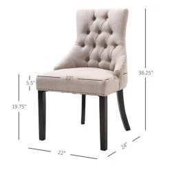 Chaise d'appoint contemporaine par HomCom rembourrée en lin gris avec cadre en bois -HOMCOM Soldes 2022 330936398 AlternateImage2 l