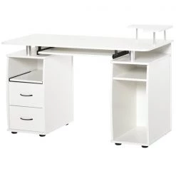 Bureau d'ordinateur moderne et contemporain HomCom blanc de 47,24 po