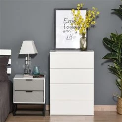 Commode standard HomCom à 4 tiroirs, blanc -HOMCOM Soldes 2022 330936406 AlternateImage4 l