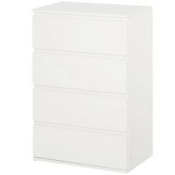 Commode standard HomCom à 4 tiroirs, blanc