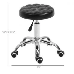 Tabouret moderne à roulettes HomCom en similicuir noir -HOMCOM Soldes 2022 330936410 AlternateImage2 l
