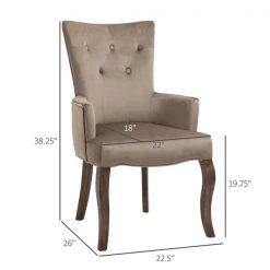 Chaise d'appoint contemporaine rembourrée par HomCom en polyester kaki avec cadre en bois, ensemble de 2 -HOMCOM Soldes 2022 330936416 AlternateImage2 l