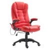 Chaise de bureau ergonomique contemporaine HomCom rouge pivotante à hauteur réglable avec fonction de massage
