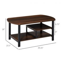 Table basse en composite brun par HomCom à 3 niveaux 7 Table basse en composite brun par HomCom à 3 niveaux -HOMCOM Soldes 2022 330936419 AlternateImage2 l