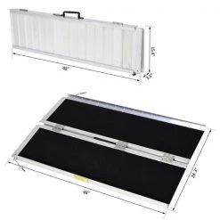 Rampe pour fauteuils roulants pliante en aluminium par HomCom conforme à l'ADA de 4 pi x 28 po -HOMCOM Soldes 2022 330936421 AlternateImage2 l