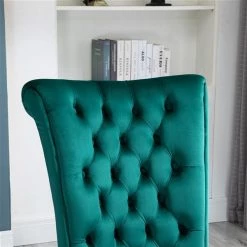Fauteuil d'appoint à dossier haut rétro HomCom en velours vert foncé -HOMCOM Soldes 2022 330936428 AlternateImage4 l
