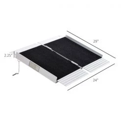 Rampe pour fauteuils roulants pliante en aluminium par HomCom conforme à l'ADA de 2,4 pi x 24 po -HOMCOM Soldes 2022 330936429 AlternateImage2 l