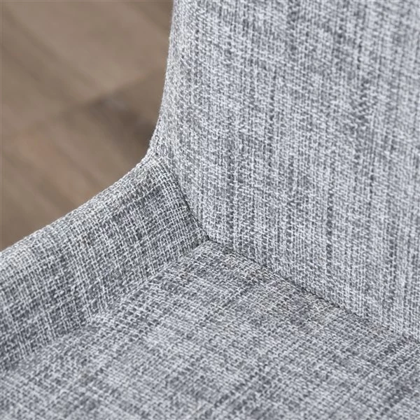 Chaise d'appoint en polyester gris par HomCom contemporaine et rembourrée avec cadre en métal, ensemble de 2 5 Chaise d'appoint en polyester gris par HomCom contemporaine et rembourrée avec cadre en métal, ensemble de 2 – Image 5