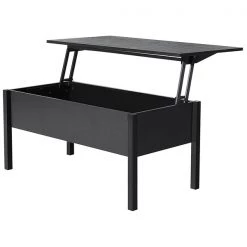 Table basse en composite noir par HomCom avec plateau relevable