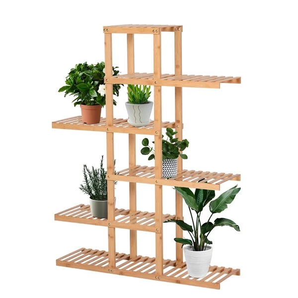Étagère de rangement moderne à 6 niveaux Homcom de 52 po x 38 1/2 po en bambou 1 Étagère de rangement moderne à 6 niveaux Homcom de 52 po x 38 1/2 po en bambou