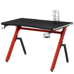 Bureau d'ordinateur moderne et contemporain HomCom noir et rouge de 47,24 po
