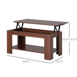 Table basse avec plateau relevable par HomCom en composite brun 7 Table basse avec plateau relevable par HomCom en composite brun -HOMCOM Soldes 2022 330936455 AlternateImage2 l