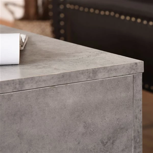 Table basse en composite gris par HomCom avec plateau relevable 4 Table basse en composite gris par HomCom avec plateau relevable – Image 4
