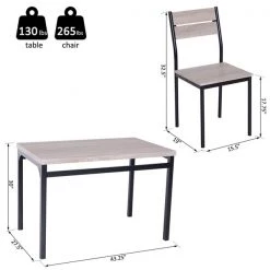 Ensemble de salle à manger bois foncé et noir par HomCom avec table rectangulaire -HOMCOM Soldes 2022 330936470 AlternateImage2 l