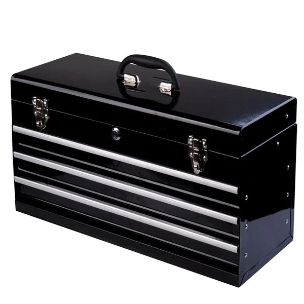 Coffre à outils en acier à 3 tiroirs par HomCom de 21 po l. x 11 po h. 4 Coffre à outils en acier à 3 tiroirs par HomCom de 21 po l. x 11 po h. – Image 4