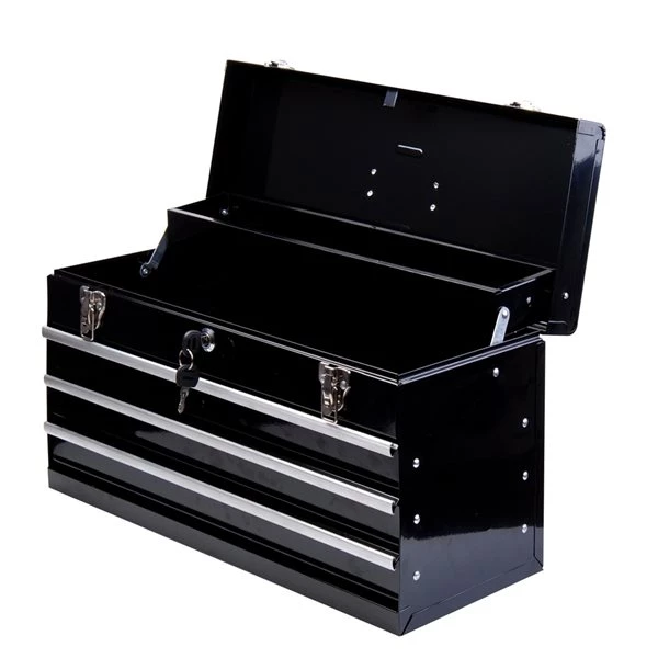 Coffre à outils en acier à 3 tiroirs par HomCom de 21 po l. x 11 po h. 5 Coffre à outils en acier à 3 tiroirs par HomCom de 21 po l. x 11 po h. – Image 5