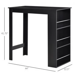 Table haute rectangulaire noire Homcom en bois avec étagères de rangement 7 Table haute rectangulaire noire Homcom en bois avec étagères de rangement -HOMCOM Soldes 2022 330936479 AlternateImage2 l