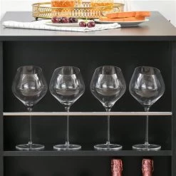 Table haute rectangulaire noire Homcom en bois avec étagères de rangement 9 Table haute rectangulaire noire Homcom en bois avec étagères de rangement -HOMCOM Soldes 2022 330936479 AlternateImage4 l