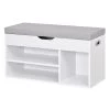 Banc de rangement moderne pour chaussures HomCom gris et blanc