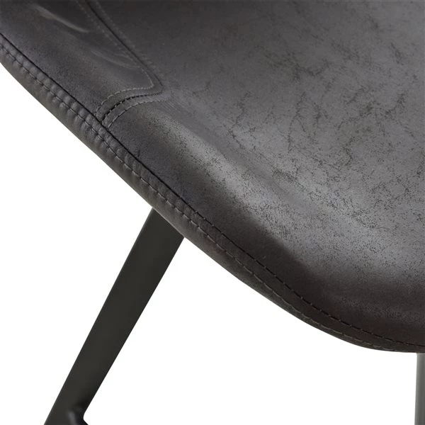 Tabourets de bar rembourrés noirs Homcom en microfibre avec repose-pieds, ensemble de 2 3 Tabourets de bar rembourrés noirs Homcom en microfibre avec repose-pieds, ensemble de 2 – Image 3