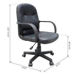 Chaise de bureau contemporaine HomCom pivotante noire à hauteur réglable -HOMCOM Soldes 2022 330936491 AlternateImage2 l