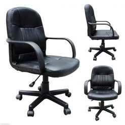 Chaise de bureau contemporaine HomCom pivotante noire à hauteur réglable -HOMCOM Soldes 2022 330936491 AlternateImage3 l