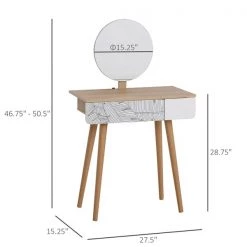 Coiffeuse de 27,5 po par HomCom, chêne 7 Coiffeuse de 27,5 po par HomCom, chêne -HOMCOM Soldes 2022 330936492 AlternateImage2 l