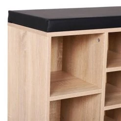 Banc de rangement pour chaussures moderne HomCom noir et brun pâle -HOMCOM Soldes 2022 330936493 AlternateImage3 l