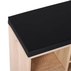 Banc de rangement pour chaussures moderne HomCom noir et brun pâle -HOMCOM Soldes 2022 330936493 AlternateImage4 l