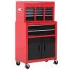Armoire à outils 2-en-1 rouge à 6 tiroirs Homcom de 42 1/2 po x 24 1/4 po avec roulettes