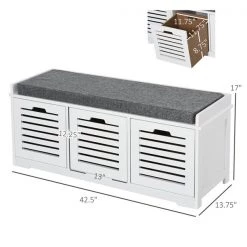Banc de rangement pour chaussures moderne HomCom gris et blanc -HOMCOM Soldes 2022 330936498 AlternateImage2 l